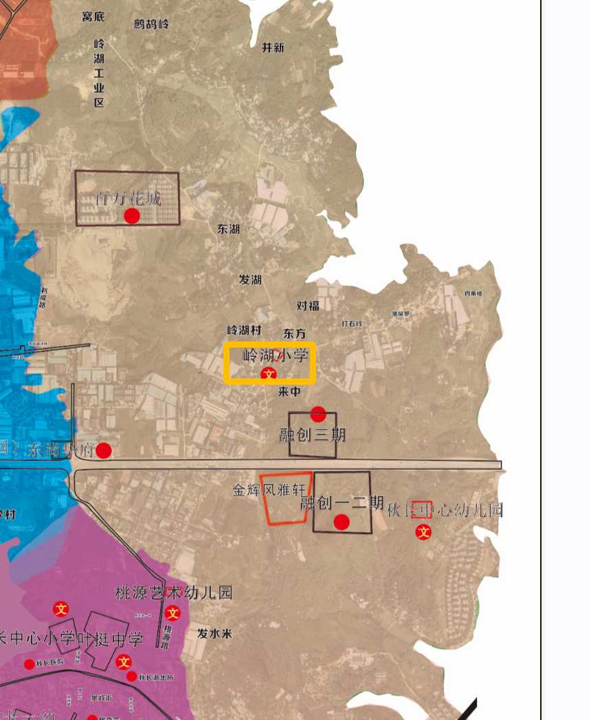 2022年惠陽(yáng)區(qū)秋長(zhǎng)街道公辦小學(xué)招生學(xué)區(qū)劃分分布圖