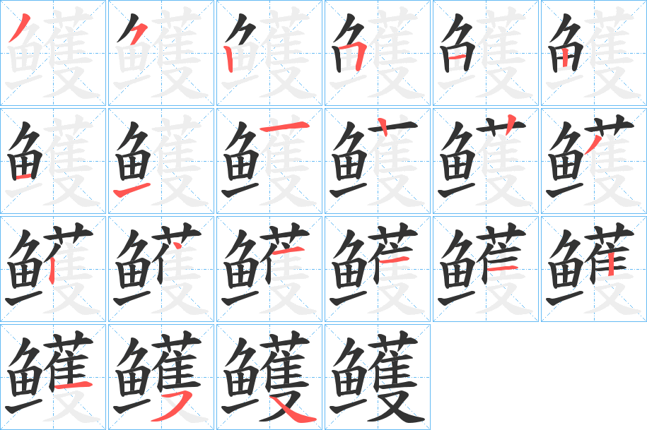 鳠字筆畫(huà)寫(xiě)法